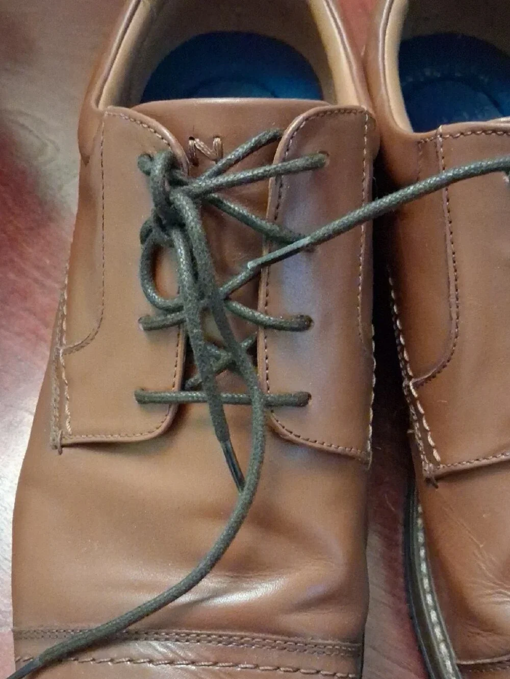 Nunn Bush Tan Brown Leather Cap-Toe Derby Dress Shoes